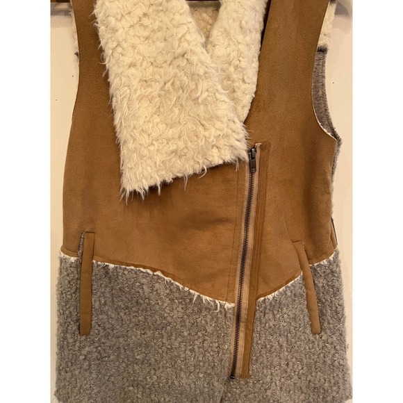 Anthropologie Saturday Sunday Sherpa Full Zip Moto Vest - Picture 2 of 6